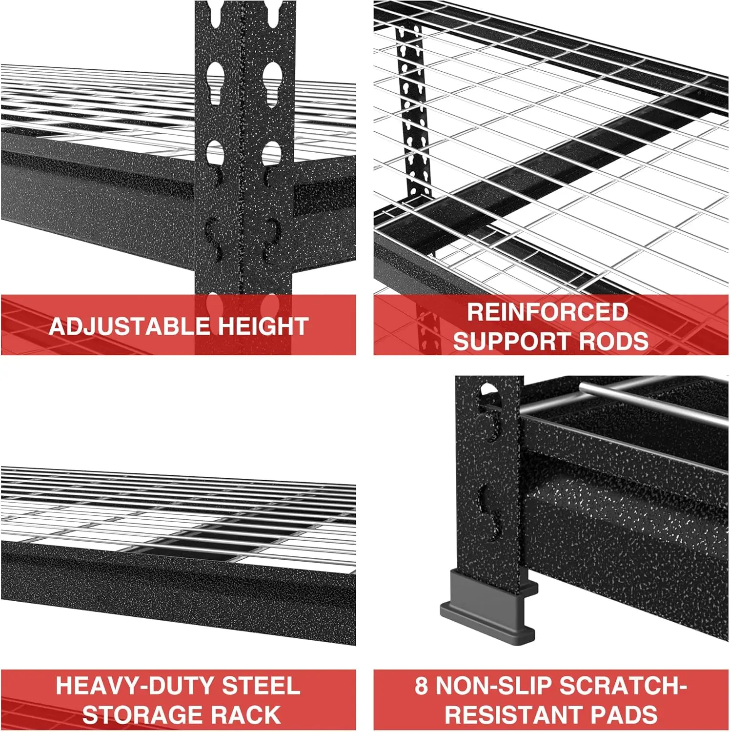 WORKPRO 4000LBS Heavy Duty Shelving, 48”W x 24”D x 72”H, 5-Tier Storage Shelves, Adjustable Metal Shelving, Garage Shelving