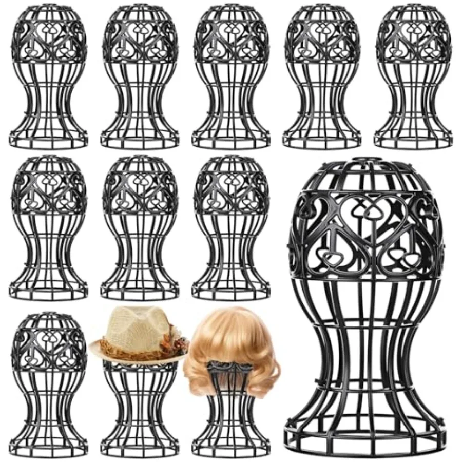 ขาตั้งวิกผมพลาสติกแบบพกพา 12 ชิ้น พร้อมดีไซน์รูปทรงศีรษะ สำหรับจัดเก็บและจัดระเบียบวิกผมปลอมได้อย่างมีประสิทธิภาพ