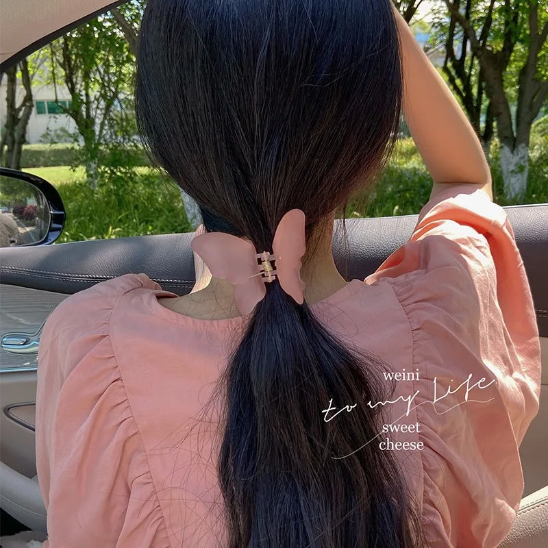 Garras transparentes foscas de cabelo borboleta para mulheres, clips elegantes e elegantes para meninas, acessórios para cabelo