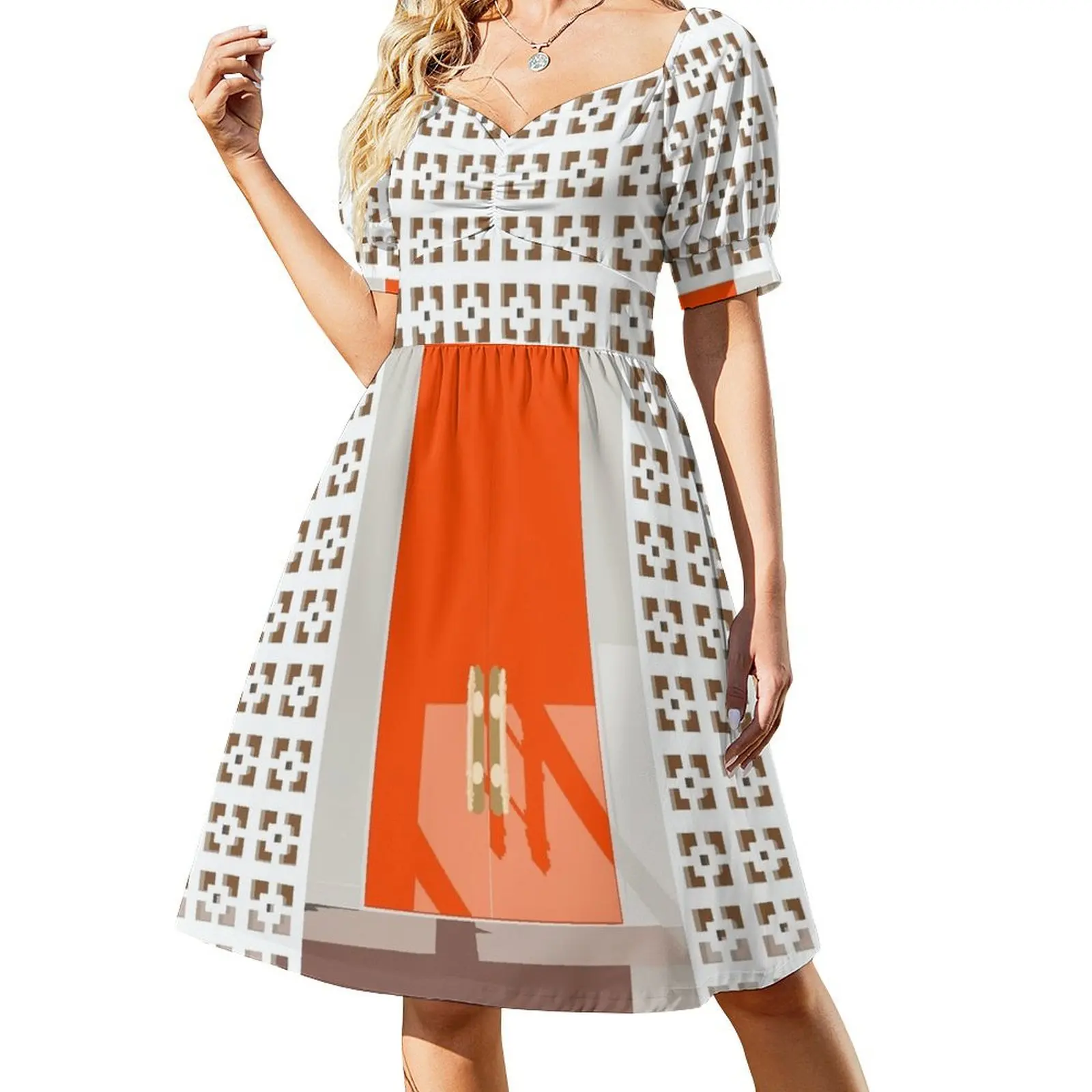 

Palm Springs Orange Door Short Sleeved Dress Dresses gala long sleeve dress women party dresses summer clothes Dress