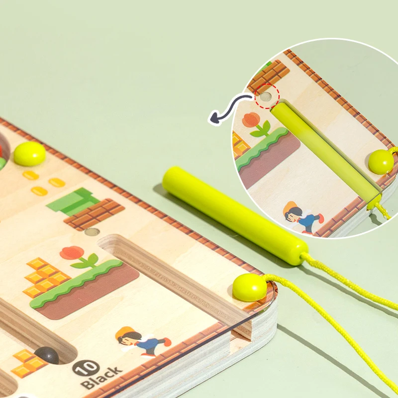 유아 교육 퍼즐 활동 보드, 교육용 마그네틱 컬러 및 숫자 미로 계산 매칭 장난감 학습