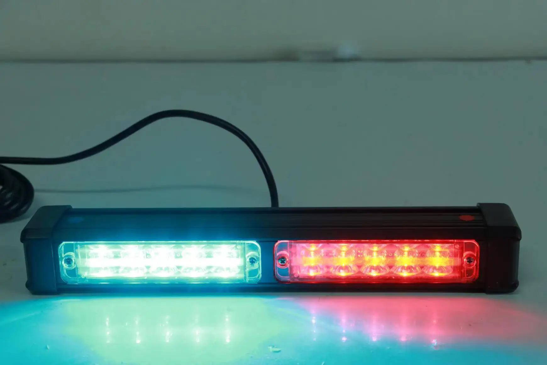 Luces LED de emergencia para coche, barra de luz estroboscópica de advertencia con soporte para ambulancia policial, resistente al agua, 27cm, 10LED