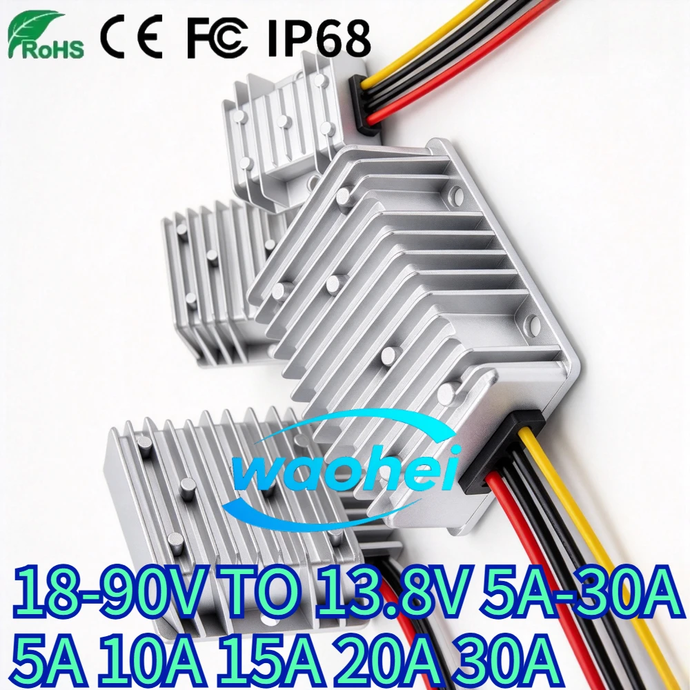 DC-DC Step Down 24V 48V 60V 72V To 13.8V 5A 10A 15A 20A 30A 18V-90V Converter Buck Module Voltage Regulator Stabilizer for Cars