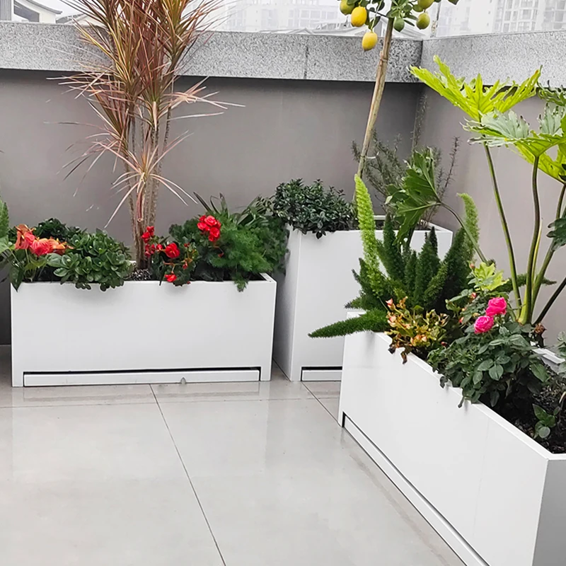 Outdoor wrought iron balcony rooftop indoor flower box combination terrace courtyard outside swing water tray flower box stainle