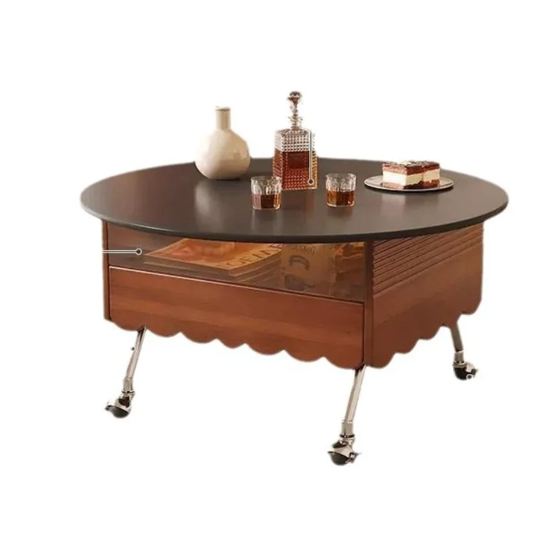 Boxwood solid wood coffee table living room home multi-functional lifting mobile