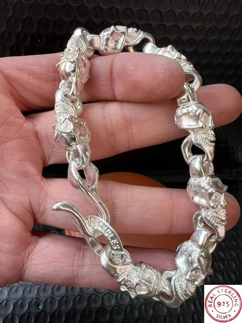 

Роскошный тибетский серебряный браслет с черепом 2026 года, на удачу и защиту от несчастий, модный унисекс-подарок на заказ