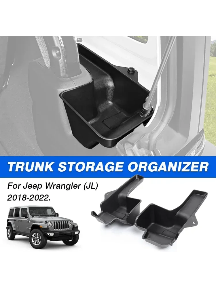Organizer do bagażnika tylnego, tacka do przechowywania i porządkowania, do Jeep Wrangler JL 2018 2019 2020 2021 JLU Sahara Rubicon 4-drzwiowy — 2