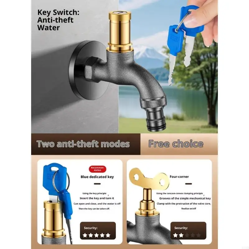 

Durability 304 Stainless Steel Outdoor Freeze Proof Anti Theft Faucet With Easyly Installation For Garden Garage