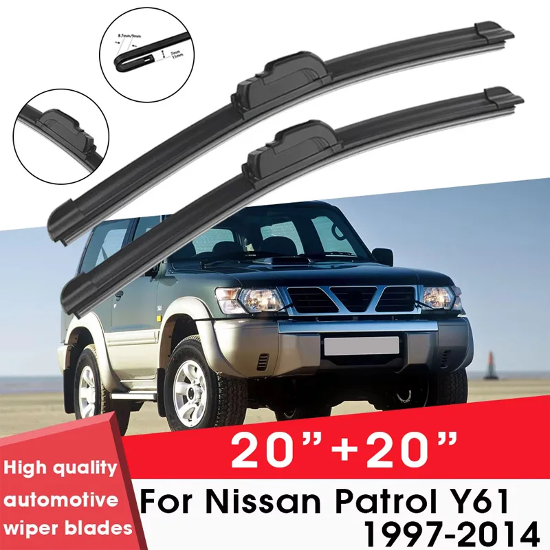 

Щетки стеклоочистителя автомобиля для Nissan Patrol Y61 1997-2014 20 "+ 20" лобовое стекло чистый резиновый силиконовый автомобильные дворники аксессуары