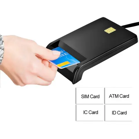 USB 2.0 SIM Smart Intelligent Kortläsare För Bankkort DNIE ATM CAC IC/ID EMV Kortläsare USB-CCID ISO 7816 för Windows 12 best sales ID-läsare - №10
