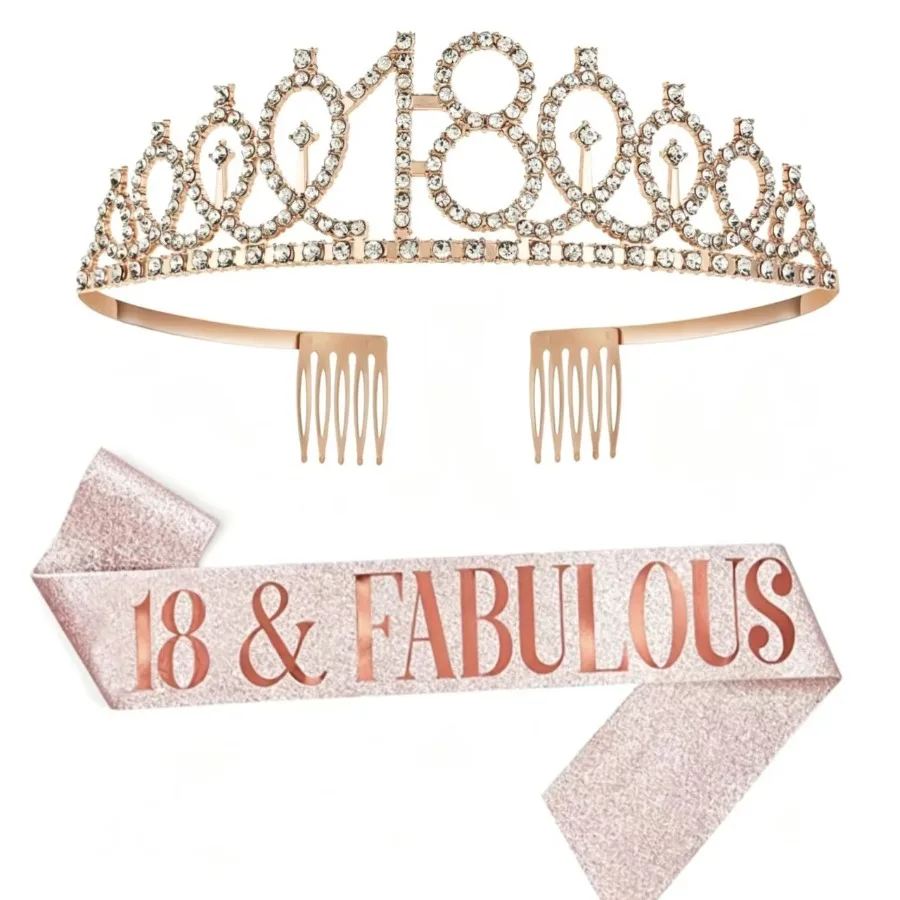Birthday Sash and Crown for Women 13th 16th 18th 21th 30th 40th 50th 60th 70th Party Favor Gifts Decoration - view 3