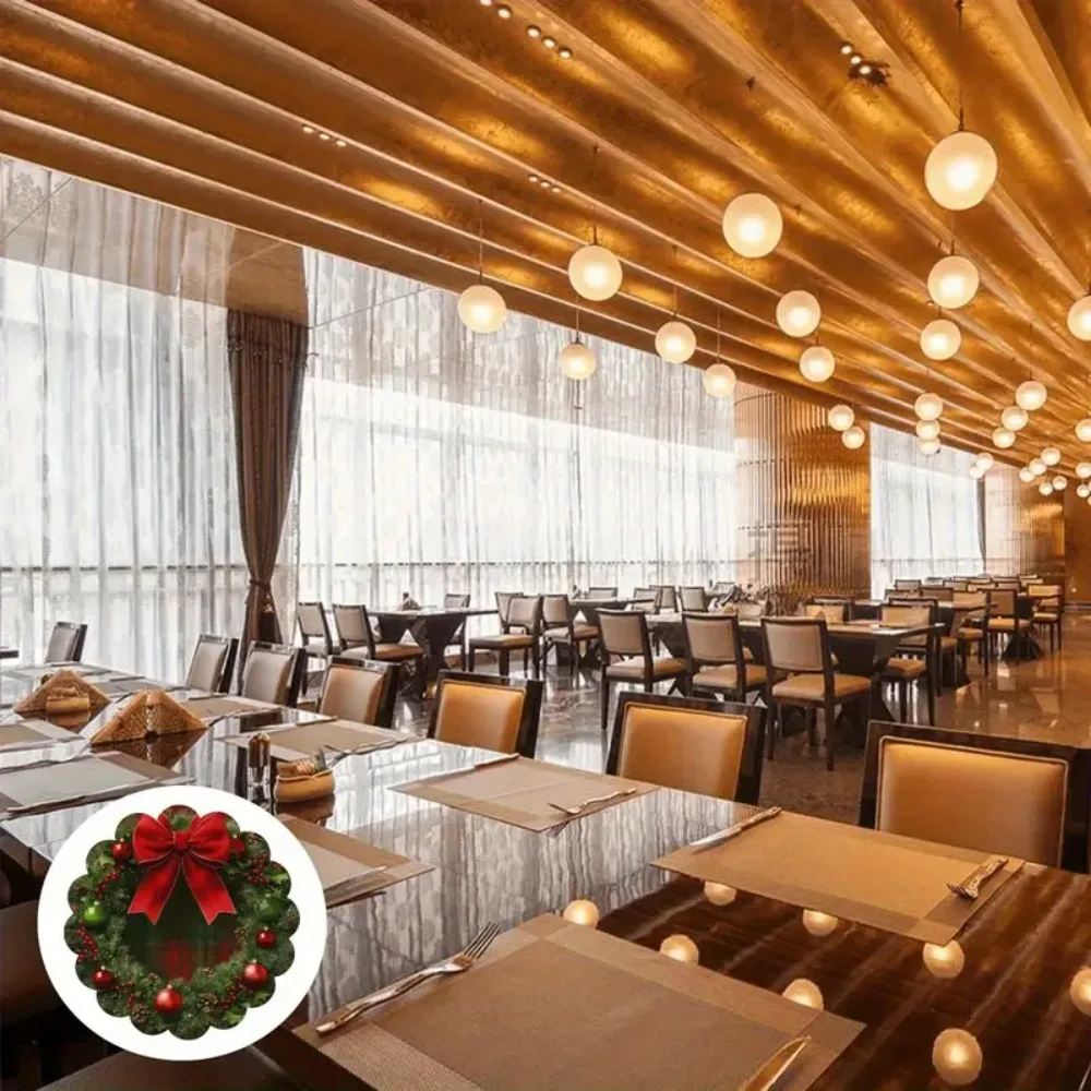 4 قطعة عيد الميلاد موجات دائرية المفارش عدم الانزلاق مقاومة للحرارة الجدول الحصير الشتاء الطعام حفلة زينة عيد الميلاد مفرش المائدة المستديرة