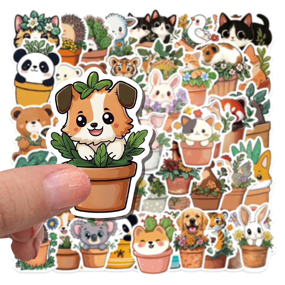 10/30/50 Stück lustige Cartoon-Topftier-Aufkleber, niedliche Graffiti-Aufkleber für Skateboard, Gepäck, Notebook, wasserfester Aufkleber, DIY-Spielzeug