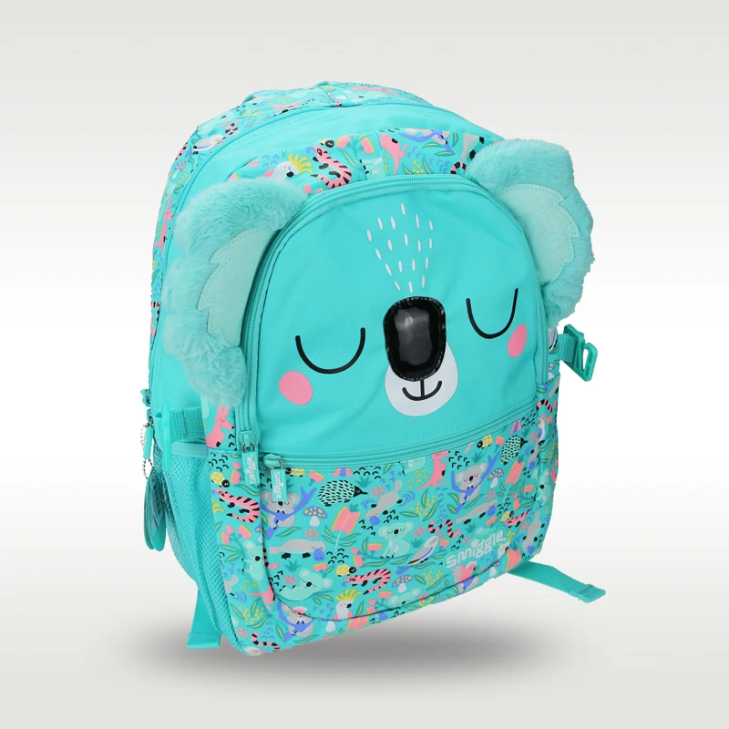 Australia Smiggle original hot-selling children\'s schoolbag girl big backpack green koala kawaii learning stationery 16 inches