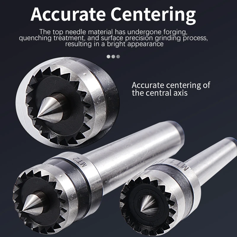 Woodworking Drive Top MT2/MT1 Multi-Tooth Center Spindle Sawtooth Type Woodworking Tools for Precision Spindle Work Lathe Center