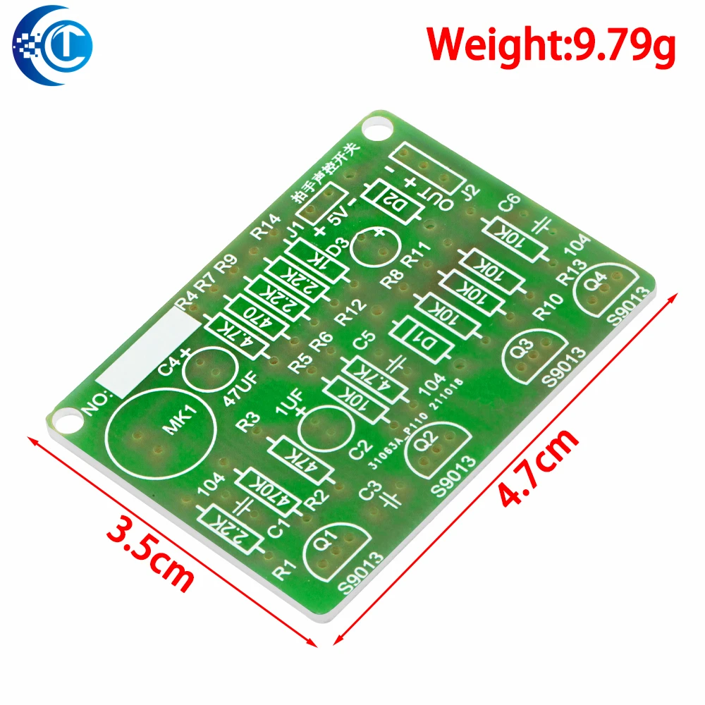 Saklar kontrol Clap akustik elektronik, Kit DIY, Sensor suara, sirkuit elektronik swakriya setelan modul PCB terintegrasi