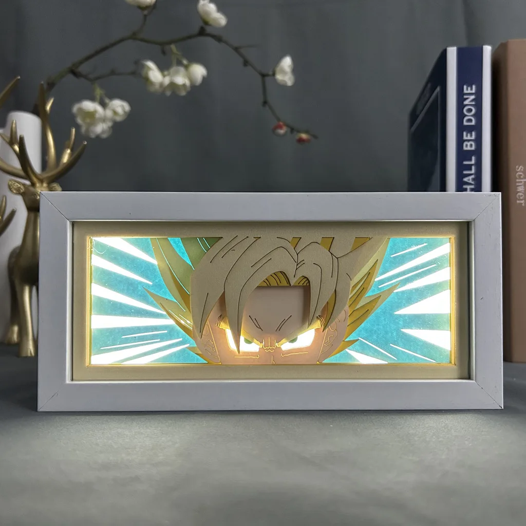 อะนิเมะ Lightbox กระดาษแกะสลักโคมไฟ 3d ตัดกระดาษเด็กของขวัญห้องนอนไฟตกแต่ง Desktop Night Light