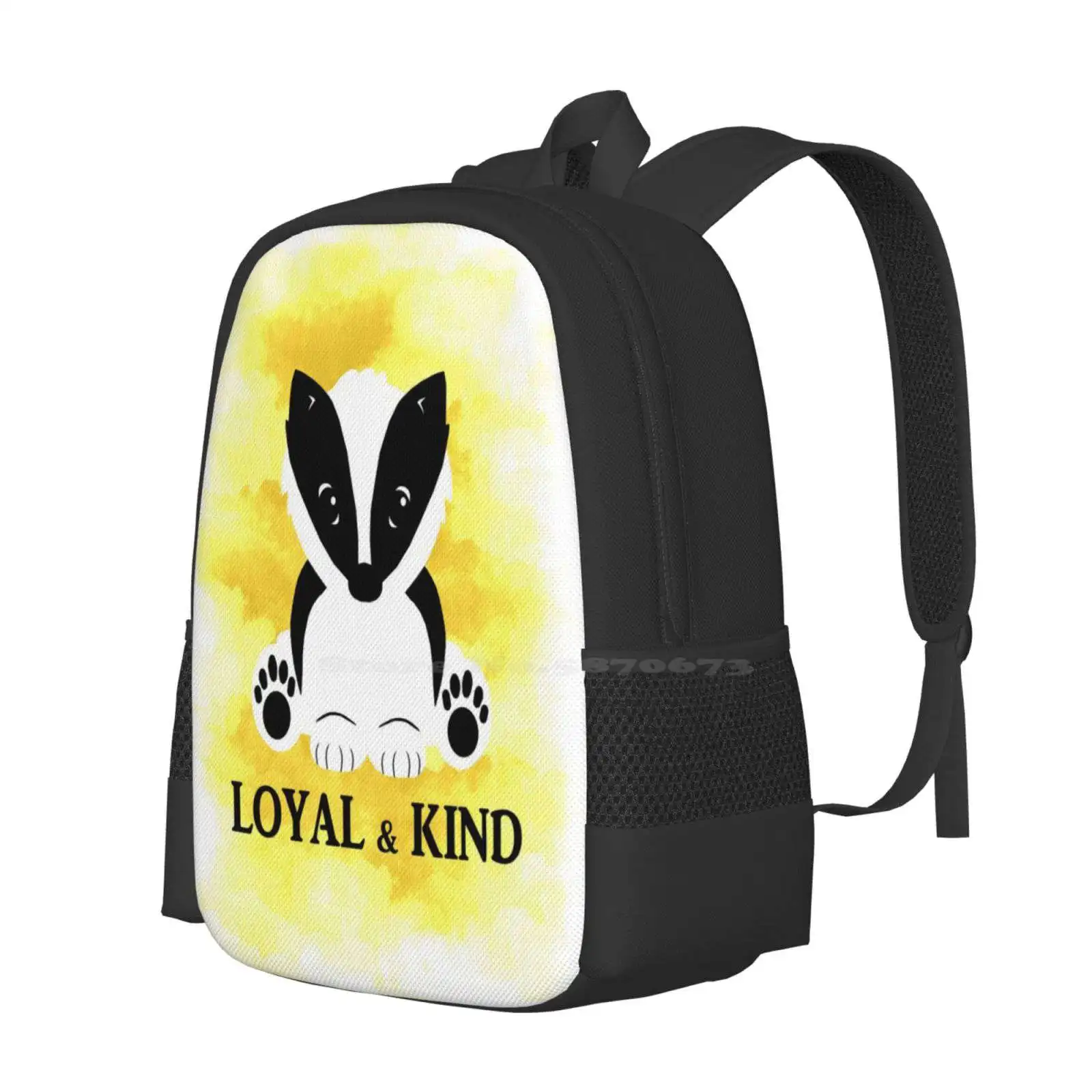 Cute Badger 3D Print Design Backpack Student Bag Ravenclaw Hufflepuff Slytherin Hp House Badger Loyal Kind Cute Magic Wizard