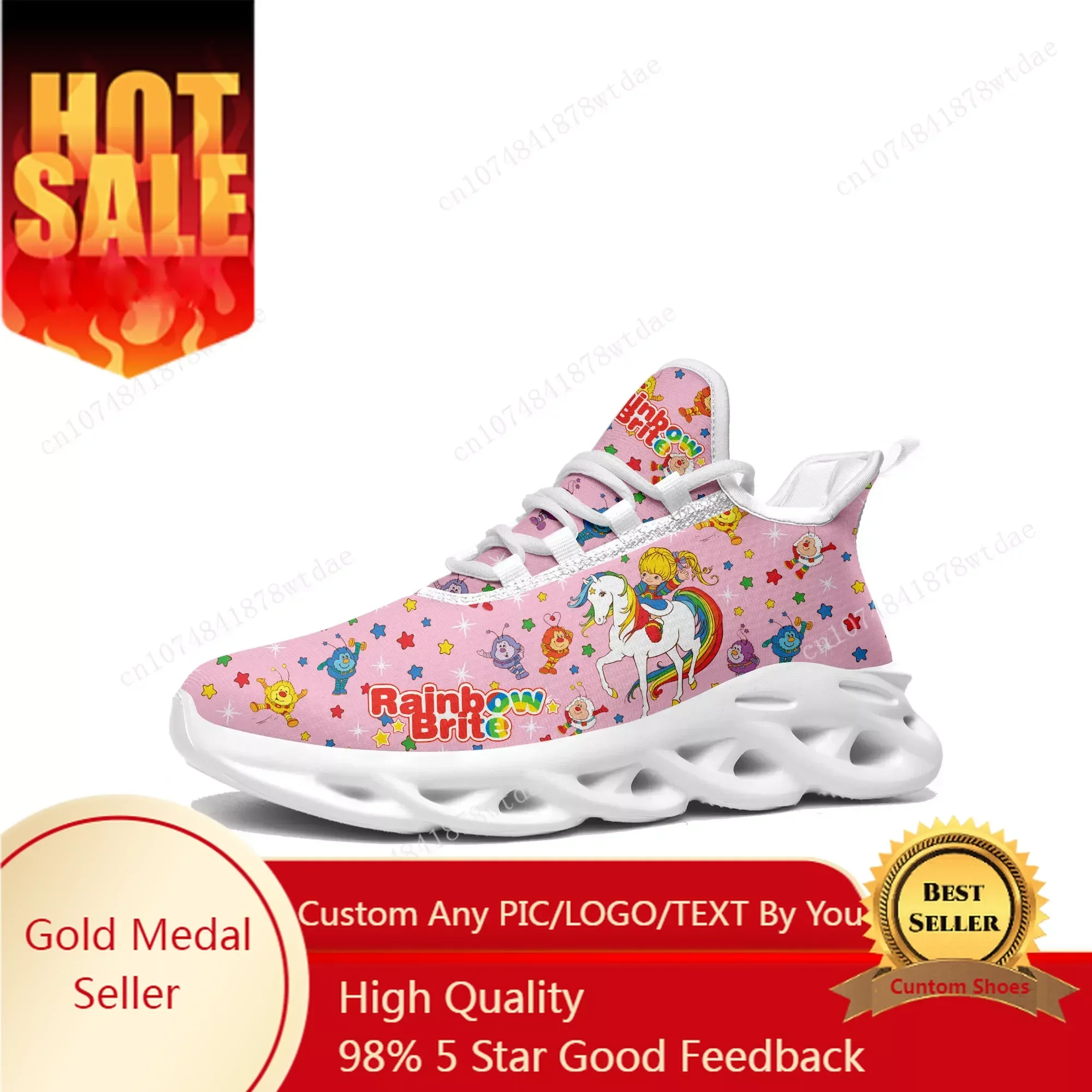 

Brite Flats Sneakers Mens Womens Teenager Sports Running Shoes High Quality Rainbow Cute Cartoon Custom Lace Up Mesh Footwear