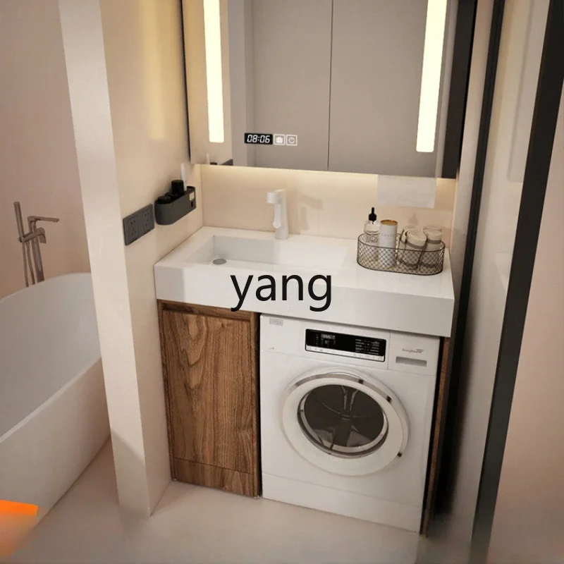 

LH drum washing machine integrated cabinet combined rock slab washbasin bathroom balcony floor-to-ceiling washbasin