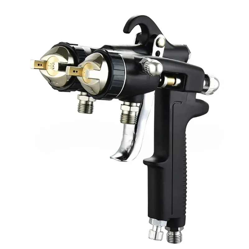 Two-component double-head paint gun, external mixing paint spraying tool