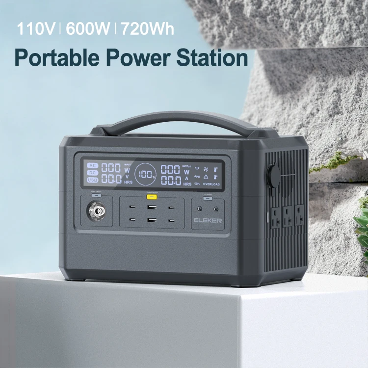 Fast Charging Power Station 600W Portable Solar Charging Station Outdoor Camping Solar Generator Emergency Power Supply