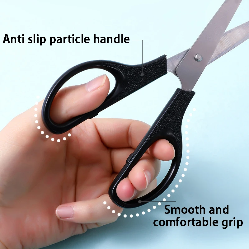 قرطاسية مكتبية سوداء بسيطة، مقص الحياة المنزلية، مقص ورقي مصنوع يدويًا متوسط الحجم، مستلزمات مكتبية