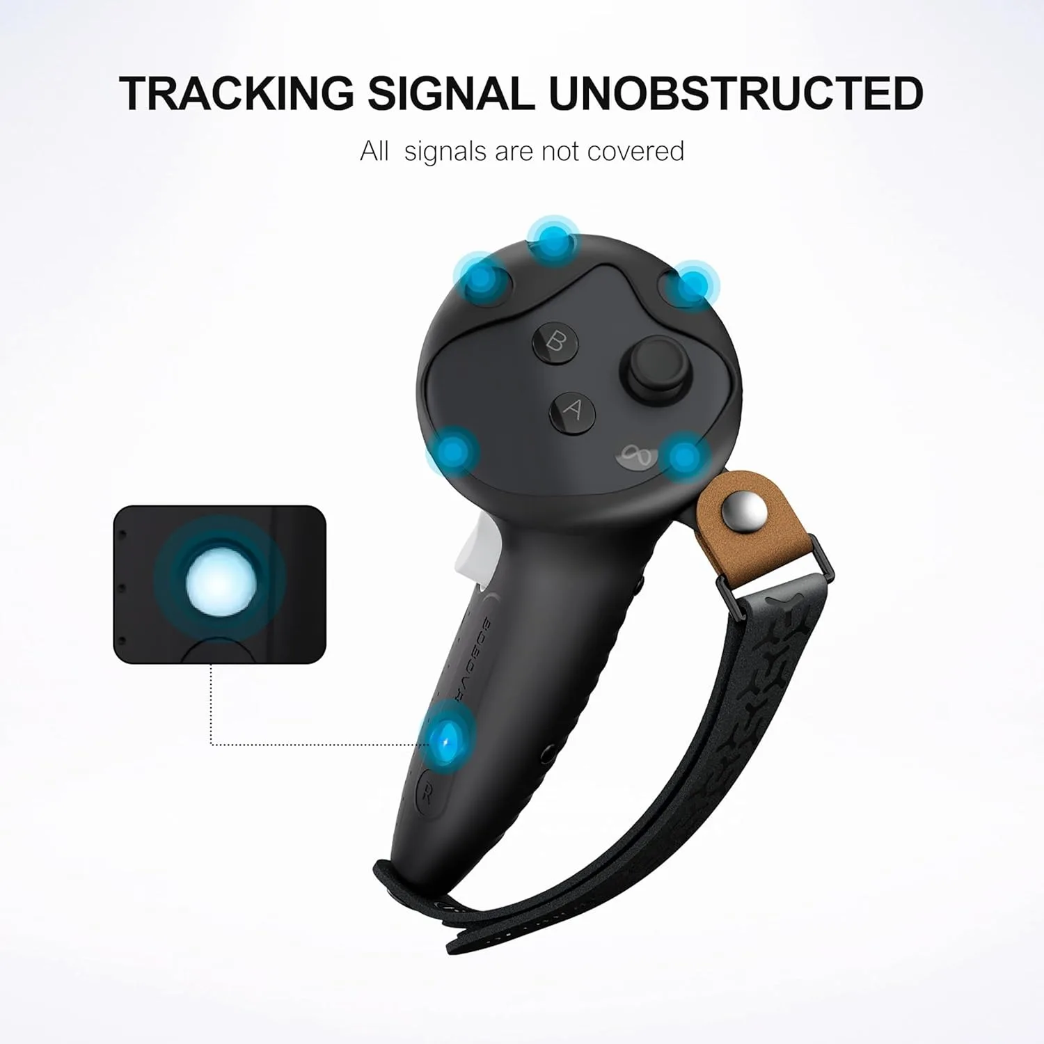 BOBOVR G3 Plus Controller Impugnature estese Cover Protezione controller in silicone compatibile con Meta/Oculus Quest 3/Quest 3S VR