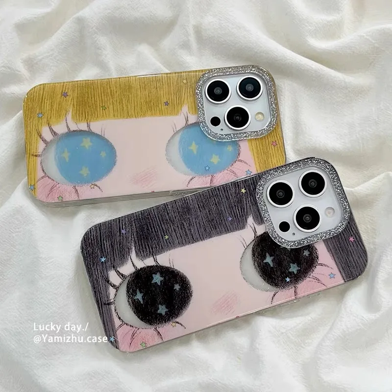 

Милый мультяшный горизонтальный чехол для телефона с большим лицом Cry Baby Exprion для 16 Pro Max IPhone 15 14 13, креативная задняя крышка телефона