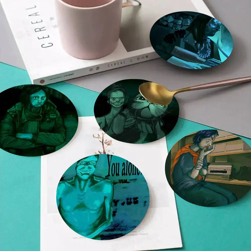 1pc No Im N-ot A H-Human Wooden Coaster Colour Printing Cup Mat Home Desk Decoration Gifts