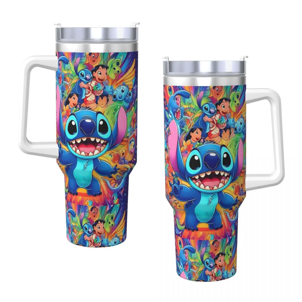 

Stitch Cartoon HD Printed Stainless Steel Tumbler Travel Car Mugs Large Coffee Mug Insulated Hot Drinks Milk Tea Water Bottle