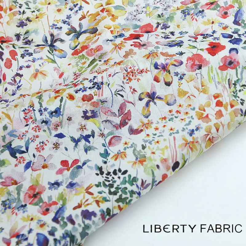 Liberty Floral Printed 80S Tissun Soft Cotton Fabric For Sewing Cloth Dresses Skirt DIY Hat Material Handmade Designer Patchwork