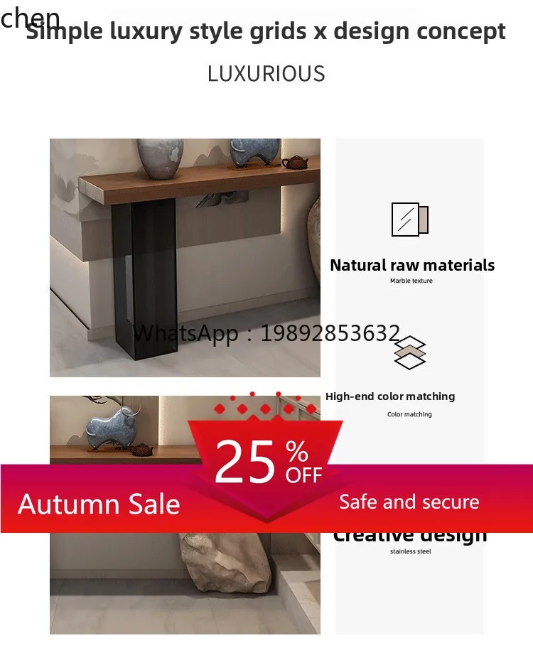 

light luxury acrylic entrance table against the wall narrow side strip case suspended entrance cabinet living room decoration