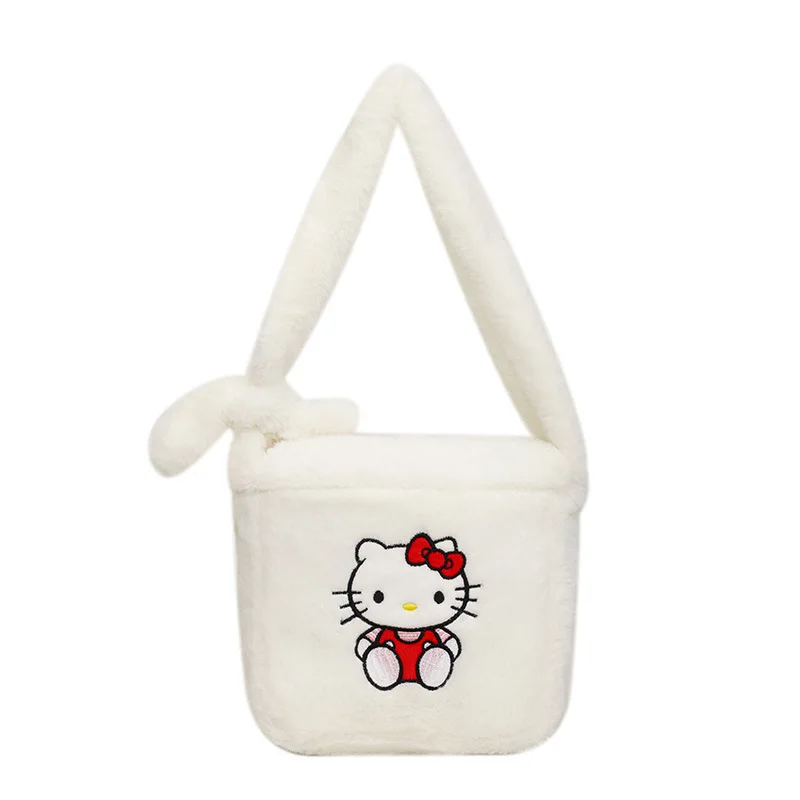 Sac à main en peluche Sanrioed My Melody Hello Kitty Pochacco, sac en peluche Hangdon de Mongolie, sacoche de dessin animé mignon, cadeau polyvalent, Kawaii