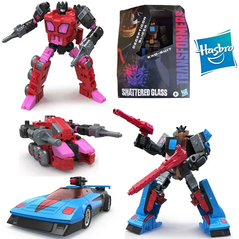 หม้อแปลง Hasbro แผ่นกระจกแตกลาย decepticon เครื่องสไลด์ EXO-Suit 12cm รุ่นตุ๊กตาขยับแขนขาได้ดั้งเดิมของเล่นคอลเลกชันของขวัญ