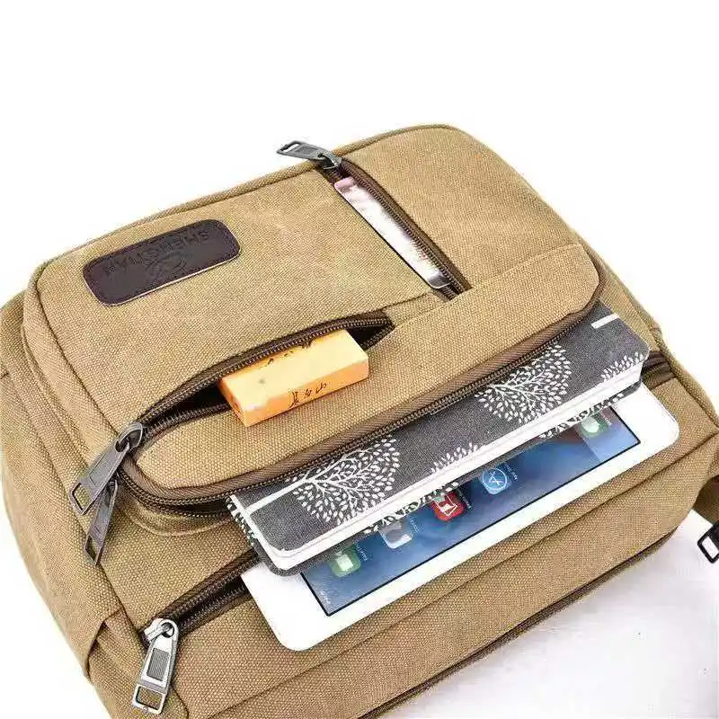 حقيبة كروس قماشية للرجال أنيقة كاجوال متعددة الوظائف للتنقل مع تصميم حبال