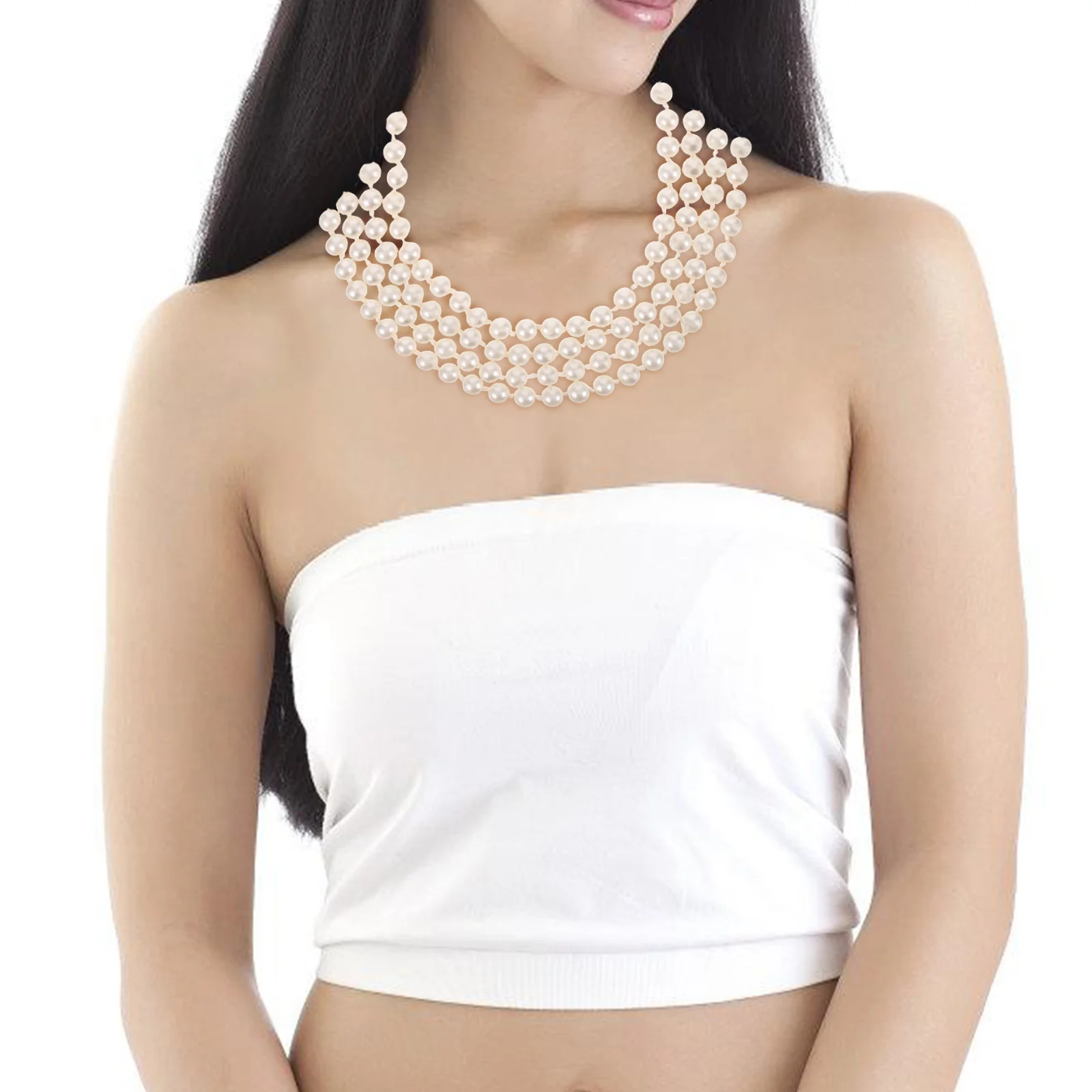 

Pearl Necklace Women Decor for Pearls Choker Necklaces Woman Jewelry Multi-layer