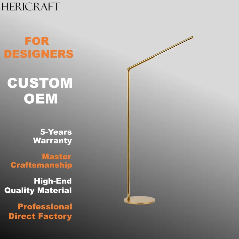 Articulating Floor Lamp Minimalist Standard Lamp In Antique Burnished Brass For Living Room Bedroom Study 110V