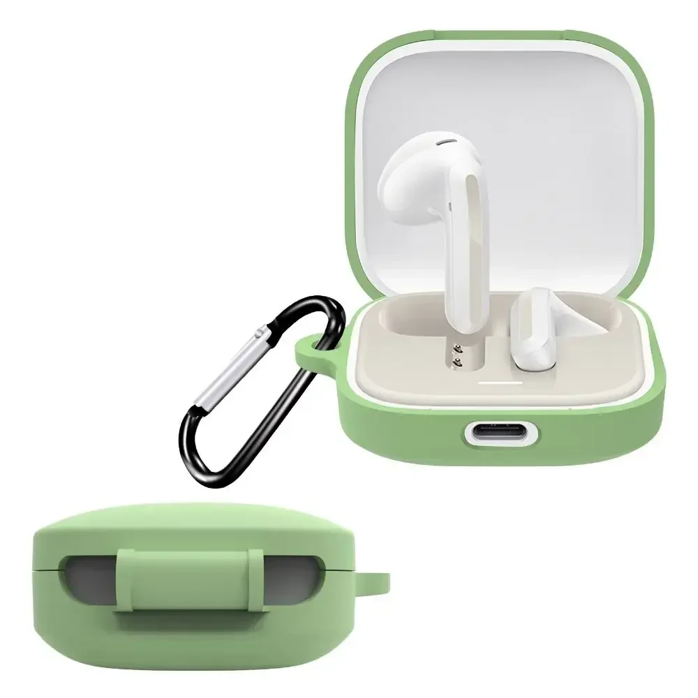 MOUDUNG Casing Pelindung Silikon Baru untuk Redmi Buds 6 Pelindung Penutup Anti Gores Tahan Benturan Aktif dengan Cangkang Kait