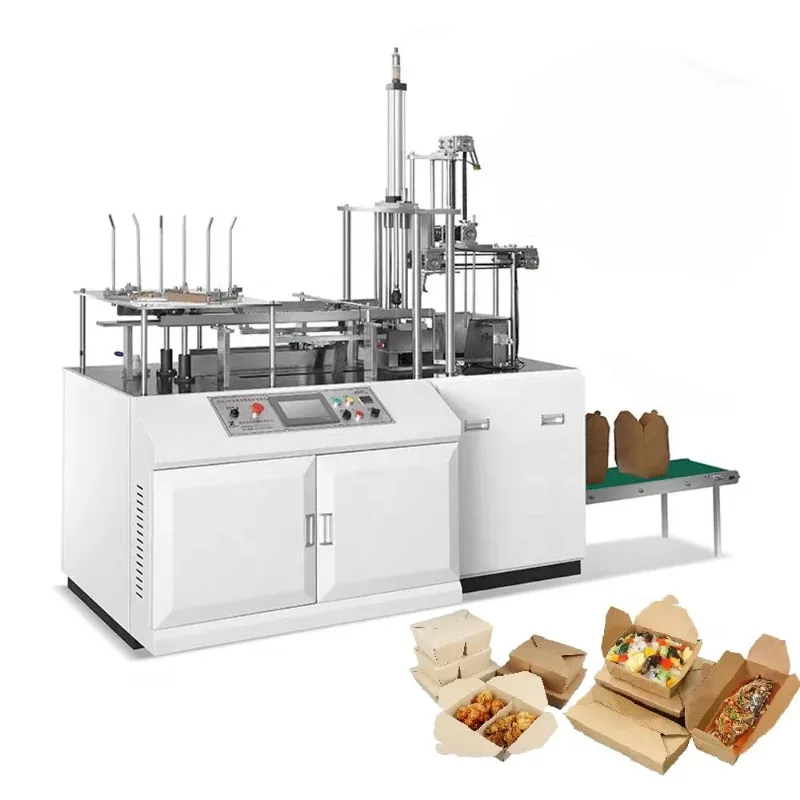 Disposable Paper Carton Box Making Machine PE Coated Food Paper Lunch Burger Packing Box Making Machine for Cardboard Box