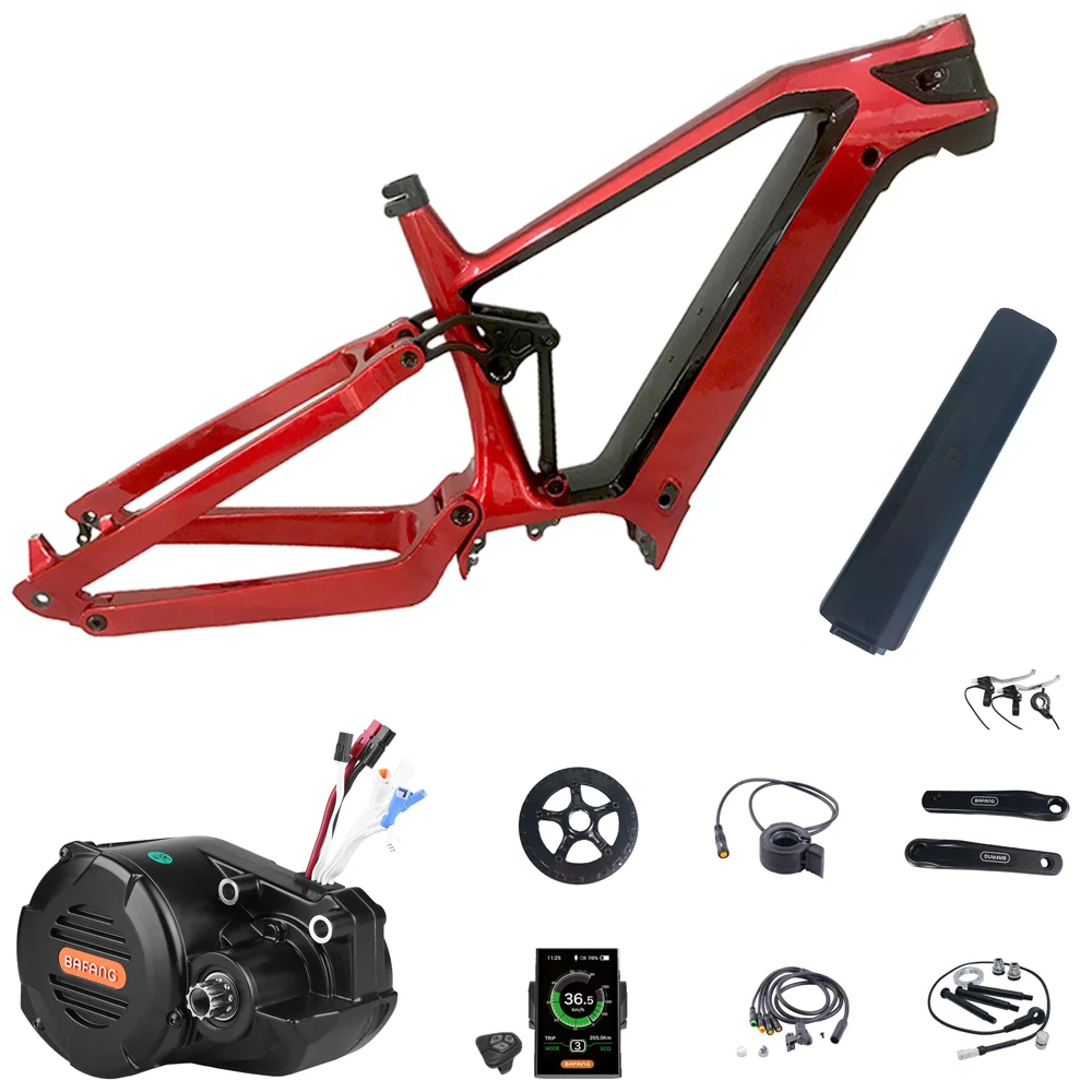 Joyebikes Carbon E Bike Frame Full Suspension E Bike Bafang M620 G510 Motor Frame