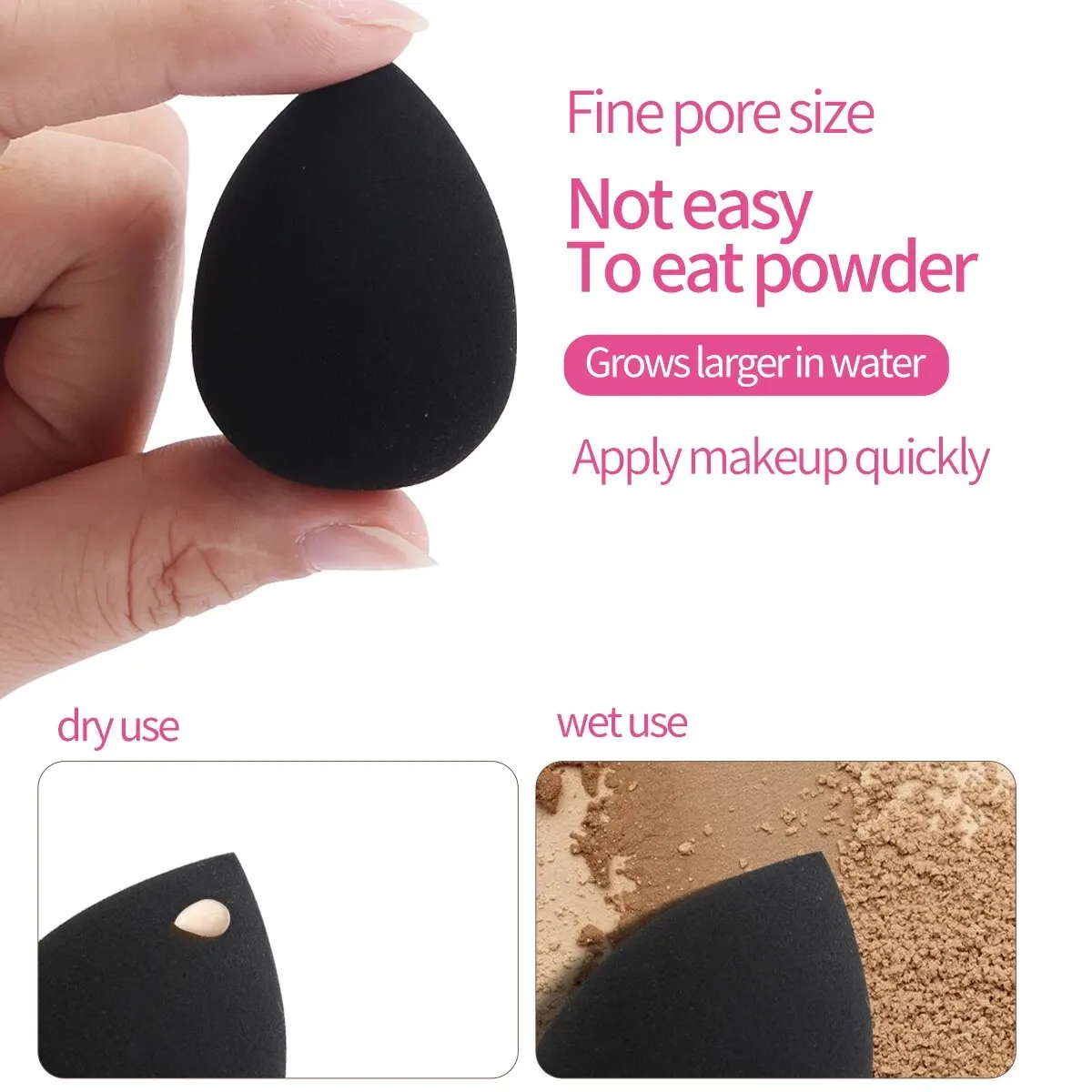 MAANGE 11PCS Makeup Tool Kit 4PCS Makeup Brush Wih Powder Puff Makeup Sponge Finger Air Cushion Puff Concealer Blend Eyeshadow