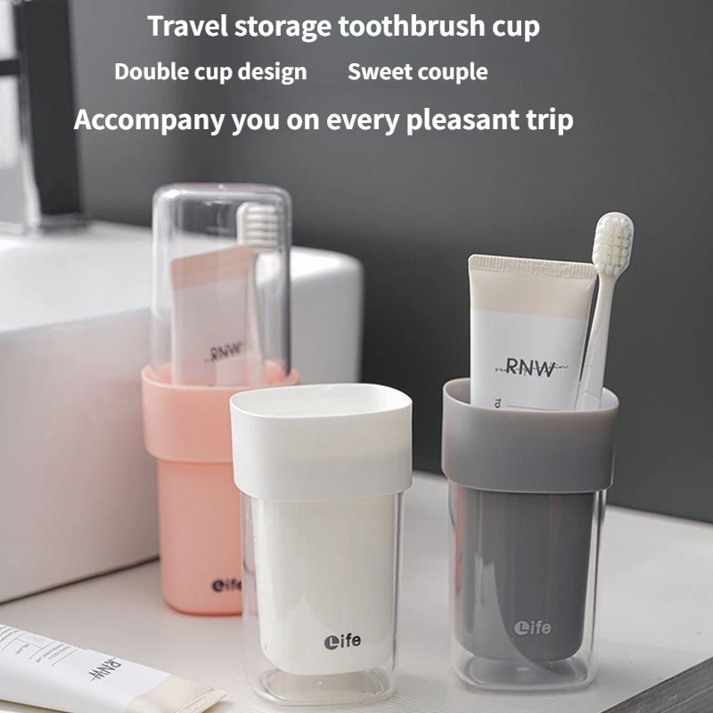 

Creative Mouthwash Cup Travel Portable Toothpaste Toothbrush Storage Box Rinse Cup Toothware Box Creative Simple Toothbrush Cup