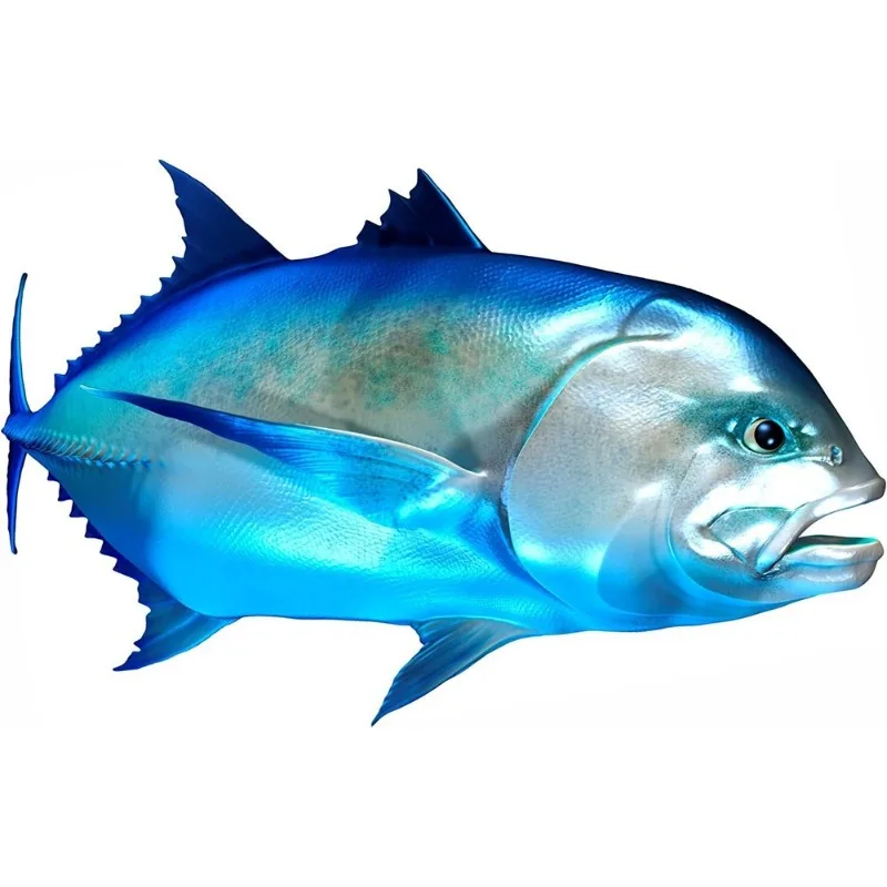 Car decoration decal sticker Giant Trevally Vinyl Sticker Fish Decals for Boat Car Vehicle Truck Fishing 15CM PVC KK