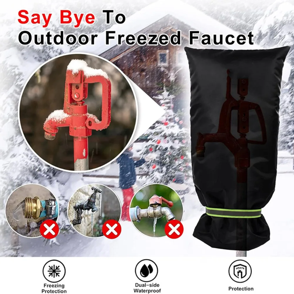 5PCS Outdoor Faucet Antifreeze Cover Winter Faucet Cover Thermal Cover Antifreeze Protective Reflective Strip