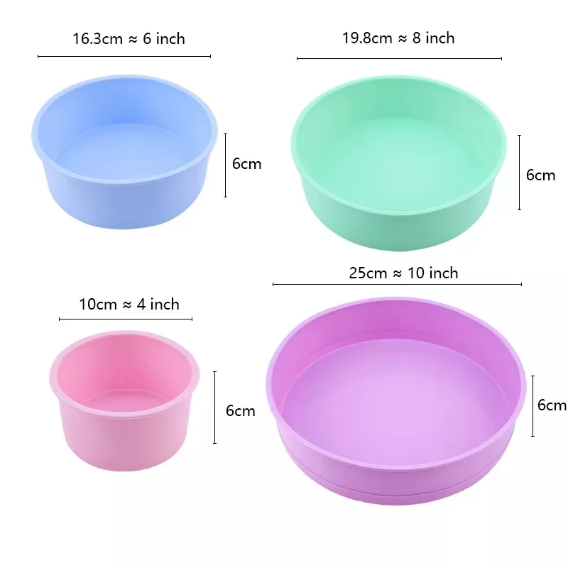 4 6  8 10 Inch Round Cake Mold Silicone Molds for Cakes Nonstick Cake Pan Baking Forms Pastry Molud