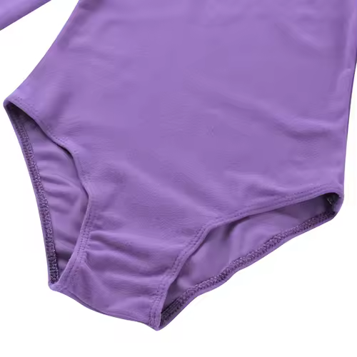 Kids Girls Long Sleeve Ballet Leotards Dance Costume Warm Solid Color Gymnastics Workout Training Bodysuit Dancer Wear - Image 4