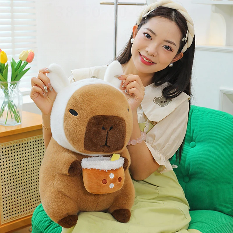 New Capybara Plush Toy Lulu Cavy Stuffed Animal Bear Doll Kids Birthday Xmas Gift for Girls Hug Pillow Claw Machine Toy