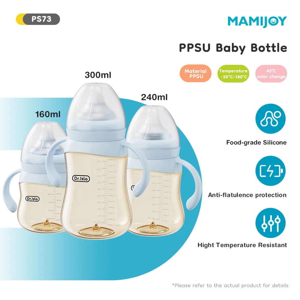

MAMIJOY 160/240/300 мл детская точка антиколиковая и антиплавающая бутылка для молока PPSU детская бутылочка для питья и функция отображения температуры PS73