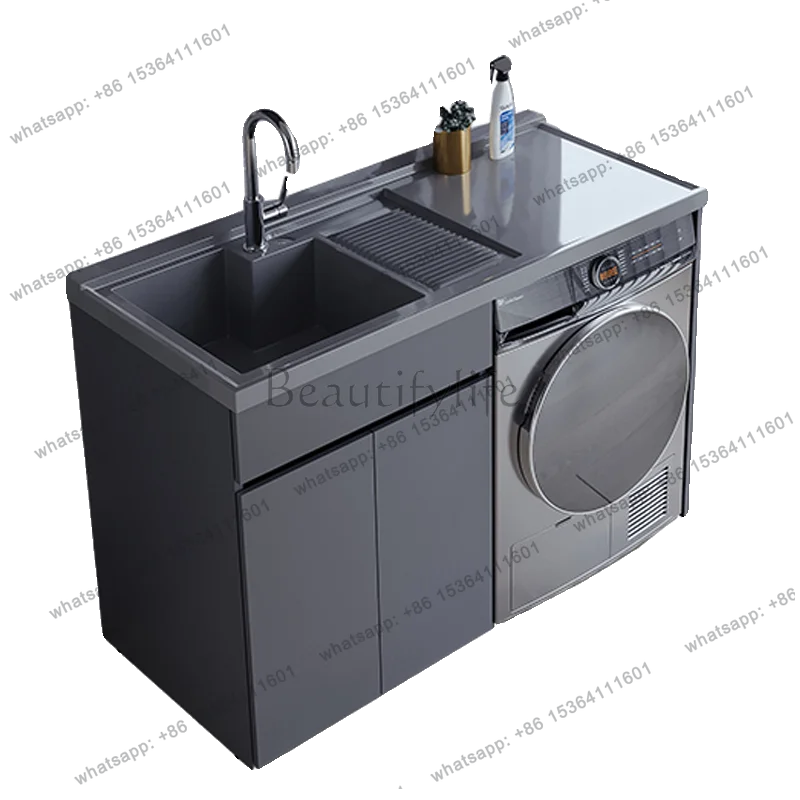 Honeycomb Aluminum Balcony Laundry Cabinet Nordic Creative Sink Washboard Washer Combo  Bathroom Furniture